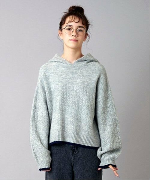 POM PONETTE AMI / ポンポネット アミ パーカー | 【AMI】ケーブルニットパーカ | 詳細3
