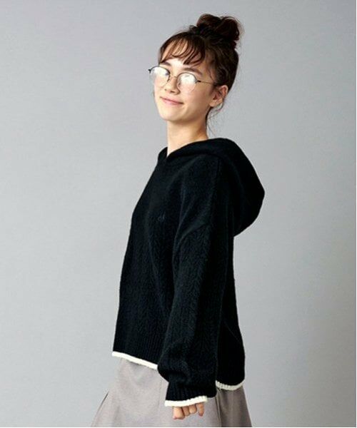 POM PONETTE AMI / ポンポネット アミ パーカー | 【AMI】ケーブルニットパーカ | 詳細5