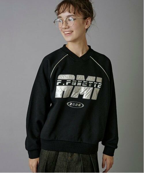 POM PONETTE AMI / ポンポネット アミ スウェット | 【AMI】裏起毛Vネックプルオーバー | 詳細10