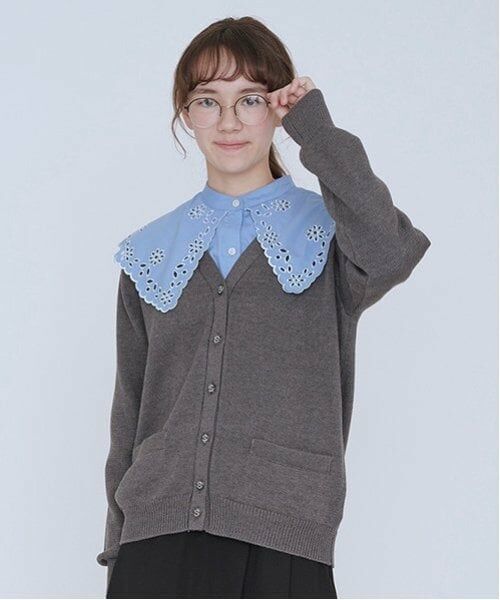 POM PONETTE AMI / ポンポネット アミ カーディガン・ボレロ | 【AMI】前後2WAYピグメントカーディガン | 詳細1