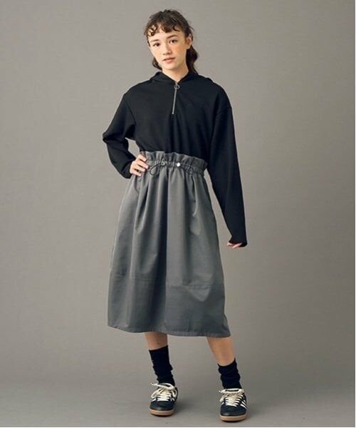 POM PONETTE AMI / ポンポネット アミ ミニ丈・ひざ丈ワンピース | 【AMI】【WEB限定】ドッキングバルーンワンピース（黒）