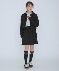 POM PONETTE AMI / ポンポネット アミ ミニ・ひざ丈スカート | 【AMI】ポケットベルト付ラップスカート