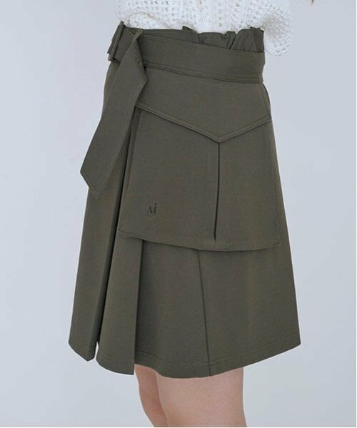 POM PONETTE AMI / ポンポネット アミ ミニ・ひざ丈スカート | 【AMI】ポケットベルト付ラップスカート | 詳細19