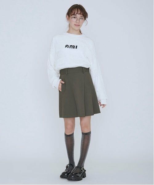 POM PONETTE AMI / ポンポネット アミ ミニ・ひざ丈スカート | 【AMI】ポケットベルト付ラップスカート | 詳細20