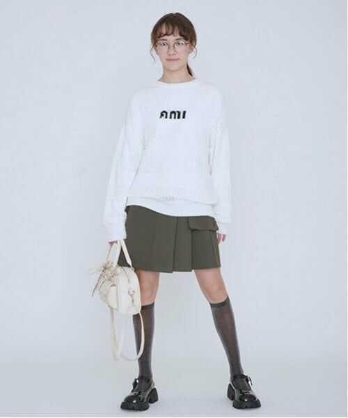 POM PONETTE AMI / ポンポネット アミ ミニ・ひざ丈スカート | 【AMI】ポケットベルト付ラップスカート | 詳細21