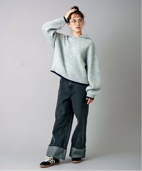 POM PONETTE AMI / ポンポネット アミ その他パンツ | 【AMI】ロールアップワイドデニムパンツ | 詳細5
