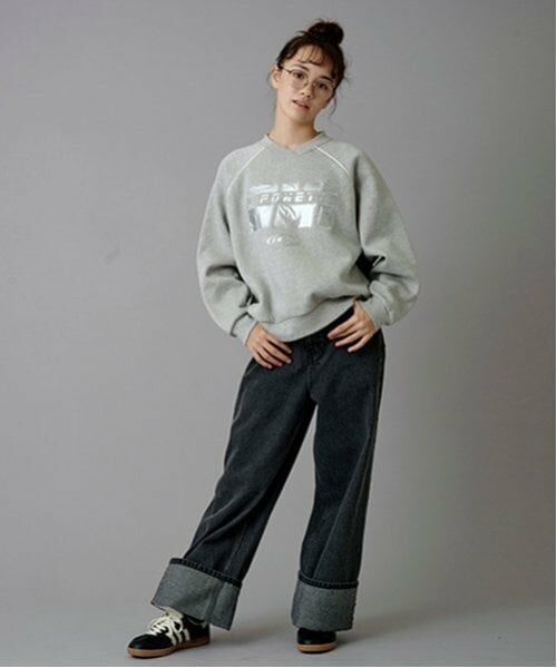 POM PONETTE AMI / ポンポネット アミ その他パンツ | 【AMI】ロールアップワイドデニムパンツ | 詳細6