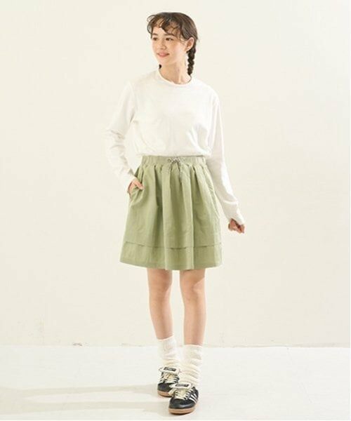 POM PONETTE AMI / ポンポネット アミ ショート・ハーフ・半端丈パンツ | 【Cuugal掲載】【AMI】【撥水】ウエストリブ裾タックスカート | 詳細6