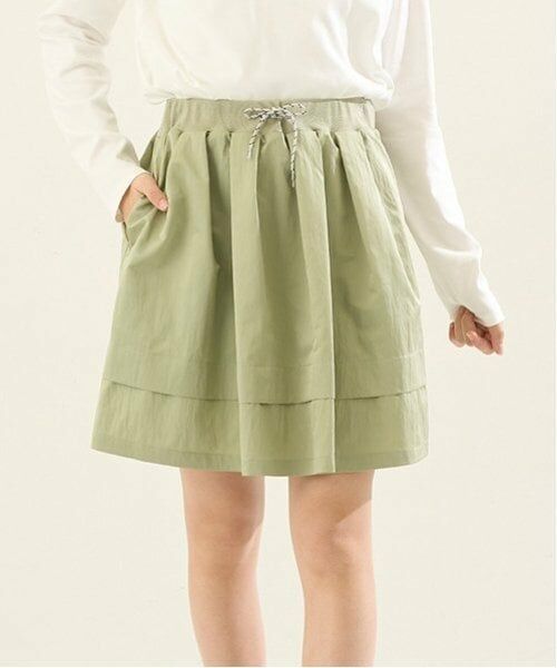 POM PONETTE AMI / ポンポネット アミ ショート・ハーフ・半端丈パンツ | 【Cuugal掲載】【AMI】【撥水】ウエストリブ裾タックスカート（オリーブ）