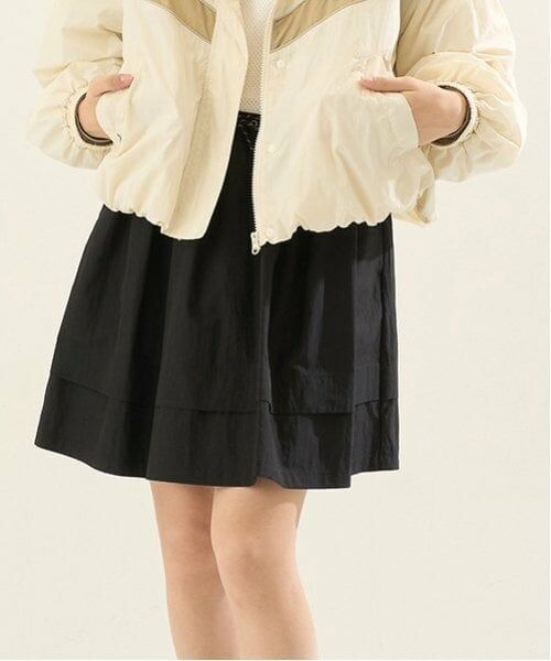 POM PONETTE AMI / ポンポネット アミ ショート・ハーフ・半端丈パンツ | 【Cuugal掲載】【AMI】【撥水】ウエストリブ裾タックスカート（黒）