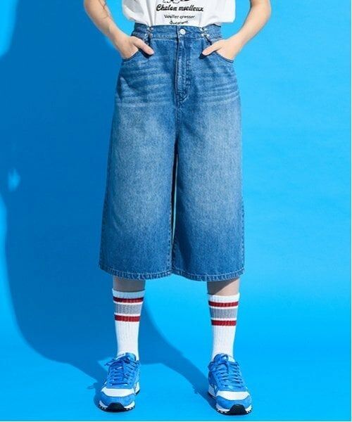 POM PONETTE AMI / ポンポネット アミ ショート・ハーフ・半端丈パンツ | 【AMI】フックつきデニムハーフパンツ（ブルー）