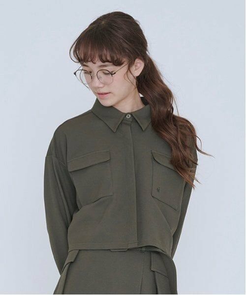 POM PONETTE AMI / ポンポネット アミ シャツ・ブラウス | 【AMI】ショート丈ポケットシャツ | 詳細1