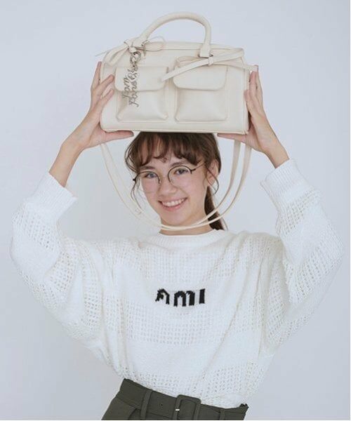 POM PONETTE AMI / ポンポネット アミ ニット・セーター | 【AMI】メッシュシャドウボーダーニットプルオーバー | 詳細14