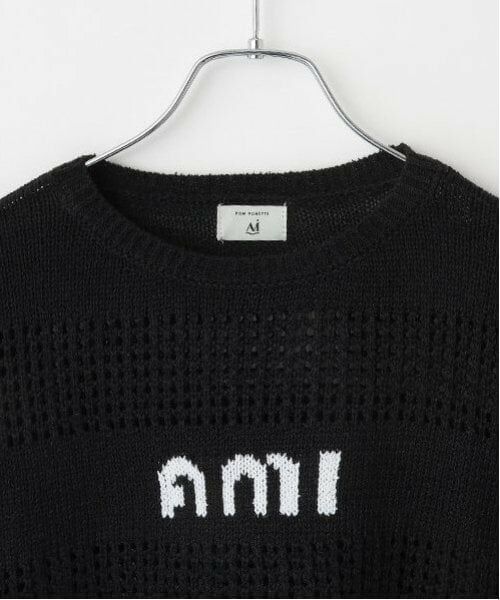POM PONETTE AMI / ポンポネット アミ ニット・セーター | 【AMI】メッシュシャドウボーダーニットプルオーバー | 詳細24