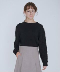 POM PONETTE AMI / ポンポネット アミ ニット・セーター | 【AMI】チュールテープミックススリーブニットプルオーバー