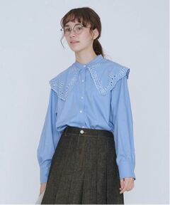 POM PONETTE AMI / ポンポネット アミ シャツ・ブラウス | 【AMI】カットワーク刺繍ビッグカラーブラウス