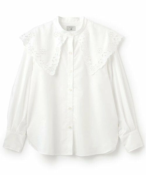POM PONETTE AMI / ポンポネット アミ シャツ・ブラウス | 【AMI】カットワーク刺繍ビッグカラーブラウス | 詳細19