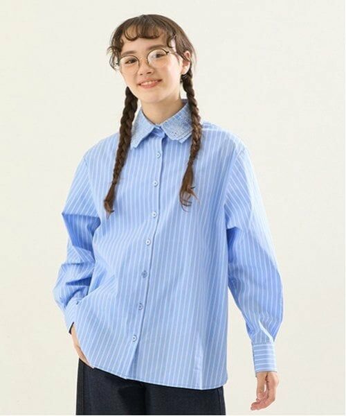 POM PONETTE AMI / ポンポネット アミ シャツ・ブラウス | 【AMI】ダブルラペルシャツ（サックス）