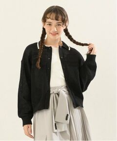 POM PONETTE AMI / ポンポネット アミ カーディガン・ボレロ | 【AMI】ライン衿メッシュカーデ×ロンTセット