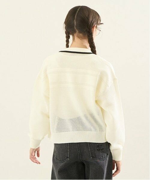 POM PONETTE AMI / ポンポネット アミ カーディガン・ボレロ | 【AMI】ライン衿メッシュカーデ×ロンTセット | 詳細2