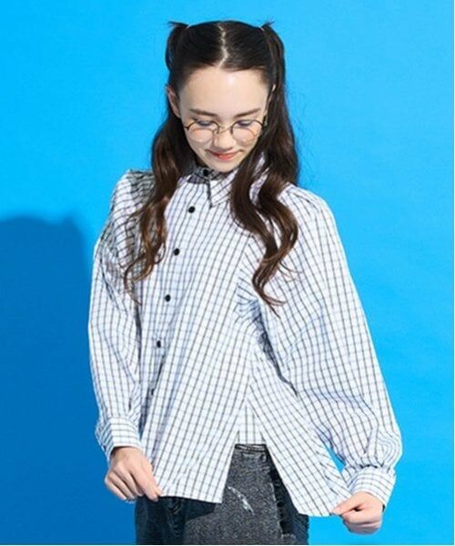 POM PONETTE AMI / ポンポネット アミ シャツ・ブラウス | 【AMI】ボリュームスリーフチェックブラウス | 詳細1