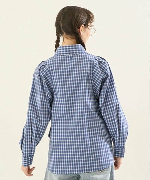 POM PONETTE AMI / ポンポネット アミ シャツ・ブラウス | 【AMI】ボリュームスリーフチェックブラウス | 詳細6