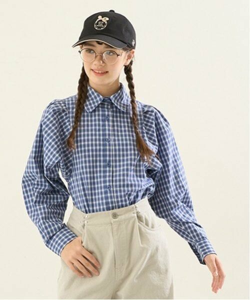 POM PONETTE AMI / ポンポネット アミ シャツ・ブラウス | 【AMI】ボリュームスリーフチェックブラウス | 詳細7