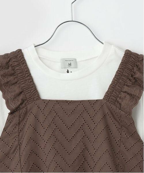 POM PONETTE AMI / ポンポネット アミ その他トップス | 【Cuugal掲載】【AMI】カットワーク刺しゅうレースチュニック×インナーTシャツセット | 詳細16