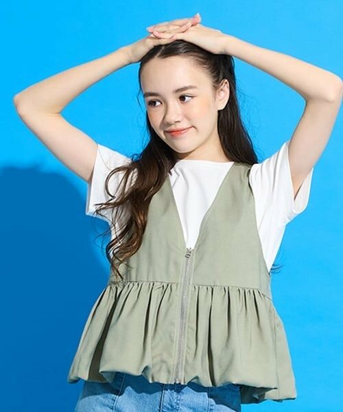 POM PONETTE AMI / ポンポネット アミ Tシャツ | 【AMI】バルーンベスト×Tシャツセット（カーキ）