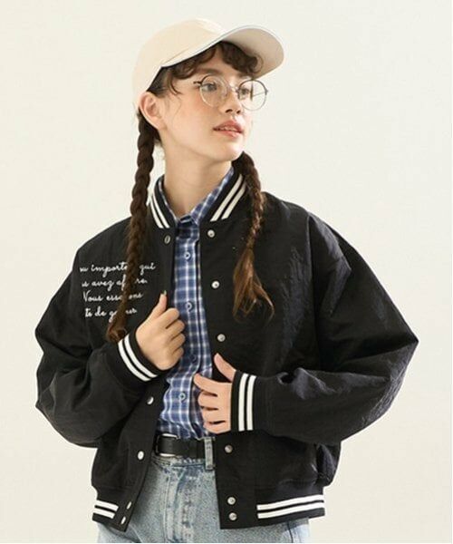 POM PONETTE AMI / ポンポネット アミ ブルゾン | 【AMI】【撥水】ラインリブスタジャン（黒）