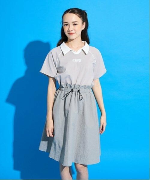 POM PONETTE AMI / ポンポネット アミ ミニ丈・ひざ丈ワンピース | 【AMI】【撥水】ドッキングゲームシャツワンピース | 詳細2