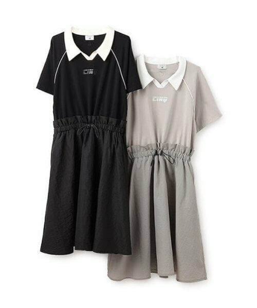 POM PONETTE AMI / ポンポネット アミ ミニ丈・ひざ丈ワンピース | 【AMI】【撥水】ドッキングゲームシャツワンピース | 詳細7