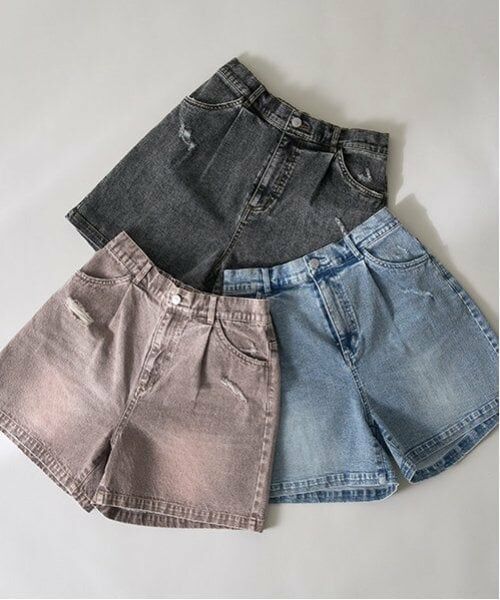 POM PONETTE AMI / ポンポネット アミ ショート・ハーフ・半端丈パンツ | 【AMI】ダメージデニムショートパンツ | 詳細12