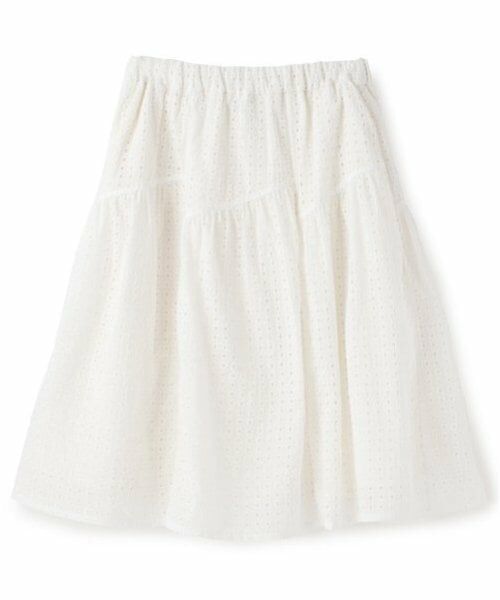 POM PONETTE AMI / ポンポネット アミ ミニ・ひざ丈スカート | 【AMI】アイレットレースティアードスカート | 詳細1