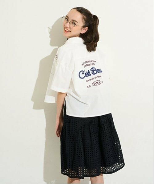 POM PONETTE AMI / ポンポネット アミ ミニ・ひざ丈スカート | 【AMI】アイレットレースティアードスカート | 詳細11