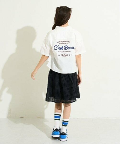 POM PONETTE AMI / ポンポネット アミ ミニ・ひざ丈スカート | 【AMI】アイレットレースティアードスカート | 詳細12