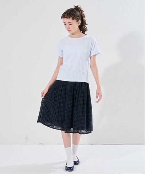 POM PONETTE AMI / ポンポネット アミ ミニ・ひざ丈スカート | 【AMI】アイレットレースティアードスカート | 詳細17