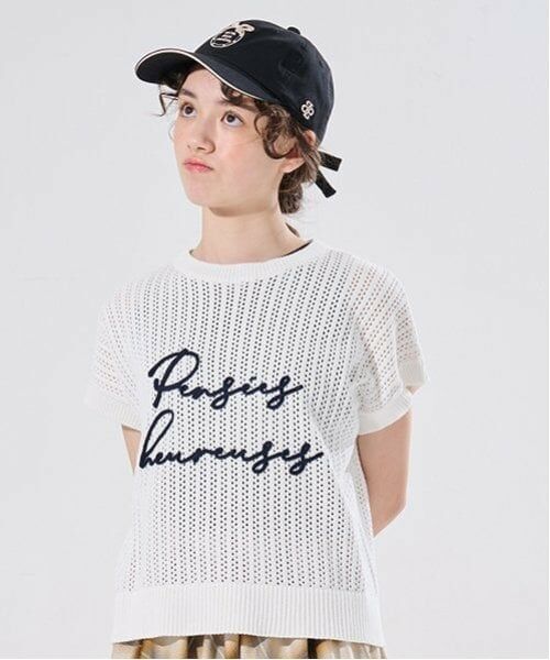 POM PONETTE AMI / ポンポネット アミ ニット・セーター | 【AMI】メッシュロゴニット×インナーセット（オフ ホワイト）