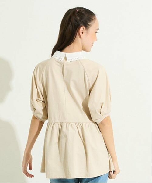 POM PONETTE AMI / ポンポネット アミ シャツ・ブラウス | 【AMI】【接触冷感】刺しゅう衿ペプラムカットプルオーバー | 詳細13