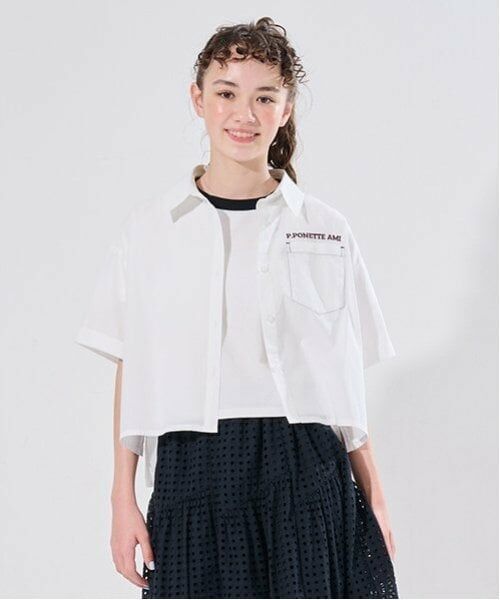 POM PONETTE AMI / ポンポネット アミ シャツ・ブラウス | 【AMI】バックグラフィックシャツ×Tシャツセット（オフ ホワイト）