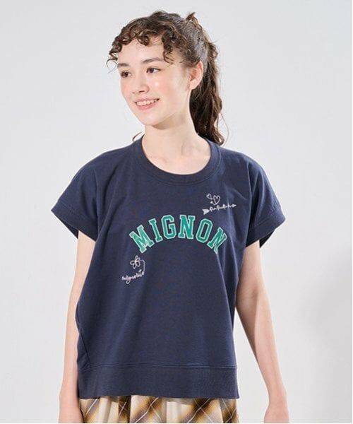 POM PONETTE AMI / ポンポネット アミ Tシャツ | 【AMI】らくがき刺しゅう変形プルオーバー（紺）