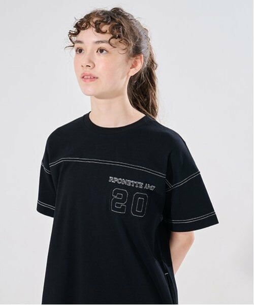 POM PONETTE AMI / ポンポネット アミ ミニ丈・ひざ丈ワンピース | 【AMI】ステッチデザインTワンピース | 詳細15