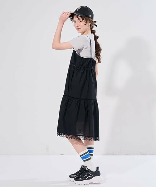 POM PONETTE AMI / ポンポネット アミ ミニ丈・ひざ丈ワンピース | 【AMI】コットンレースキャミワンピース×Tシャツセット | 詳細17