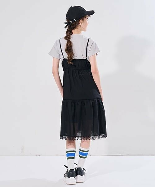 POM PONETTE AMI / ポンポネット アミ ミニ丈・ひざ丈ワンピース | 【AMI】コットンレースキャミワンピース×Tシャツセット | 詳細18