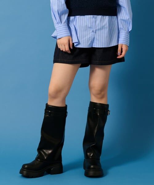 POM PONETTE AMI / ポンポネット アミ ショート・ハーフ・半端丈パンツ | 【AMI】デニムショートパンツ（紺）