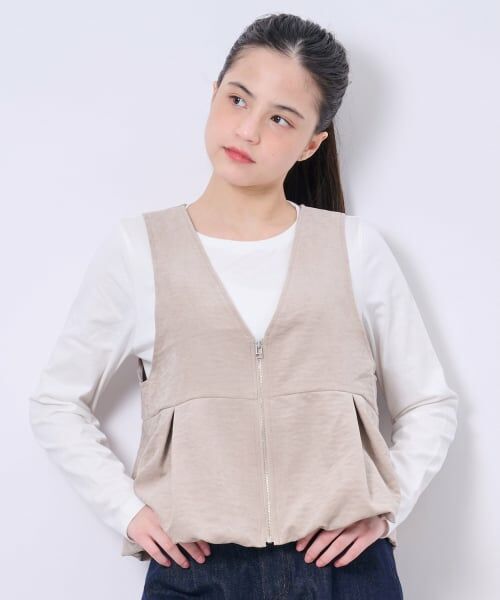 POM PONETTE AMI / ポンポネット アミ ダウンジャケット・ベスト | 【AMI】バルーンベスト×ロンTセット（ベージュ）