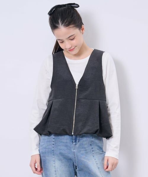 POM PONETTE AMI / ポンポネット アミ ダウンジャケット・ベスト | 【AMI】バルーンベスト×ロンTセット（黒）