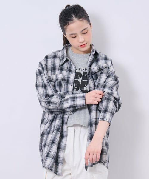 POM PONETTE AMI / ポンポネット アミ シャツ・ブラウス | 【AMI】ビッグシャツ×コンパクトTシャツセット（黒）