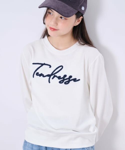 POM PONETTE AMI / ポンポネット アミ Tシャツ | 【AMI】袖パイピングロゴプルオーバー（オフ ホワイト）