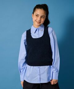 POM PONETTE AMI / ポンポネット アミ シャツ・ブラウス | 【AMI】パール衿シャツ×ニットベスト